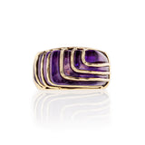 Amethyst Carved Rainbow Ring Statement Fiore Wylde   