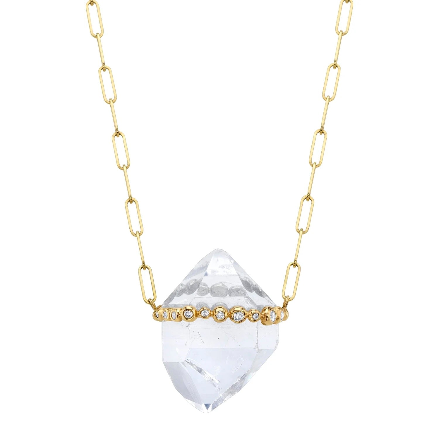 Large Herkimer Diamond Necklace Pendant Necklace Jill Hoffmeister
