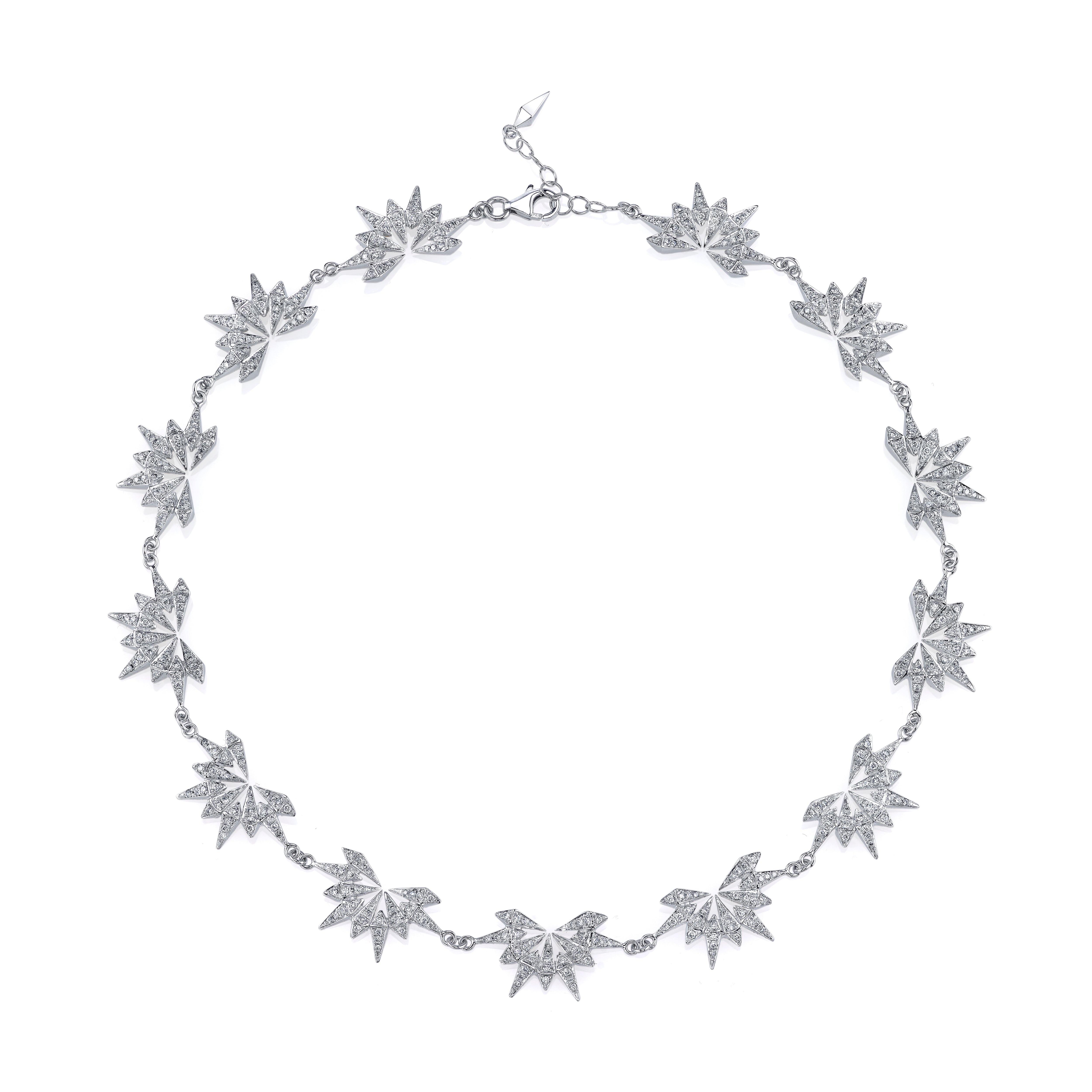 Diamond Starburst Necklace Statement Necklace Karma El-Khalil White Gold
