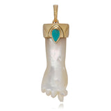 Mother of Pearl Figa Pendant Pendant Maura Green Turquosie