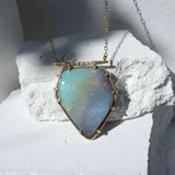 Rainbow Opal Thorn Necklace Pendant Elisabeth Bell Jewelry   