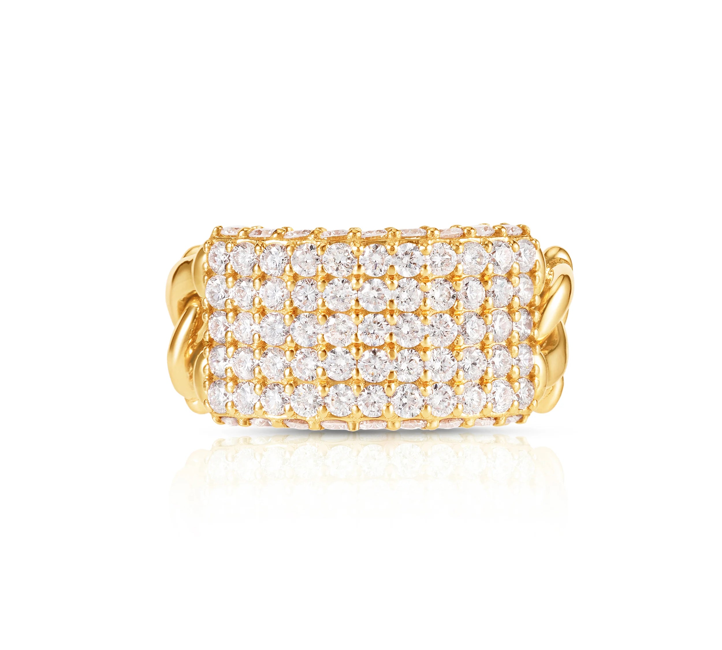 Diamond ID Link Ring Statement Carbon and Hyde Yellow Gold  
