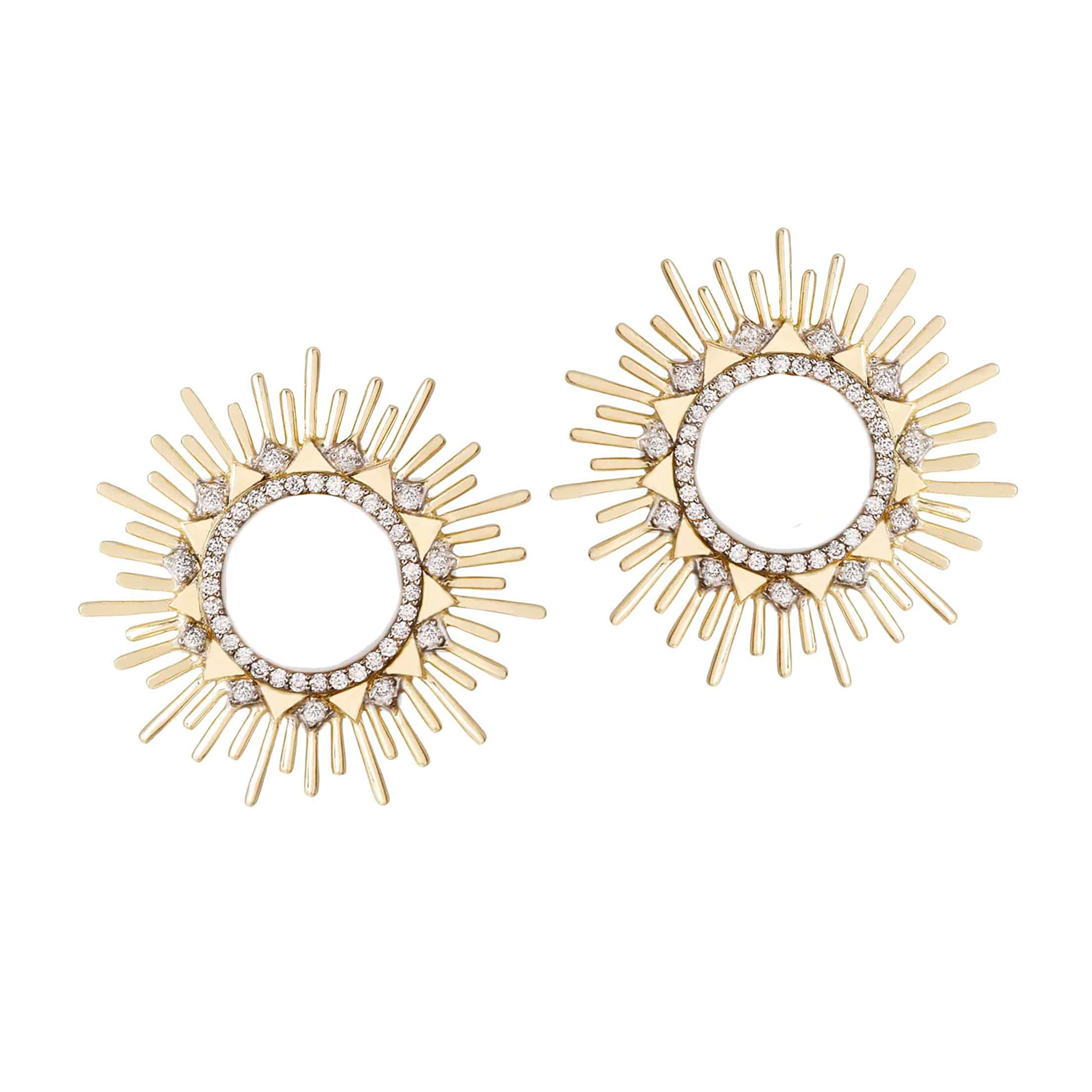 XL Diamond Rays Soleil Earrings Statement Earrings Falamank