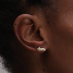 Peanut Stud with Diamonds Stud Earrings Roseark Deux