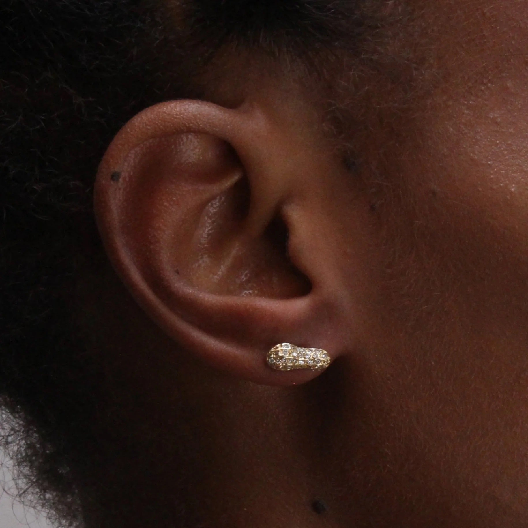 Peanut Stud with Diamonds Stud Earrings Roseark Deux