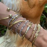 Diamond Fox Cuff with Emerald Eyes Bangle Roseark