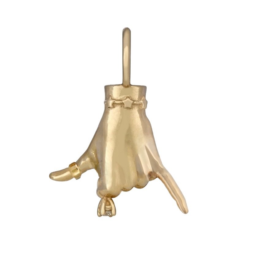 Shaka LadyFinger Charm with Diamond Charm Maura Green
