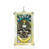 Mother of Pearl Death and Rebirth Tarot Card Charm Charm Maura Green Sterling Silver