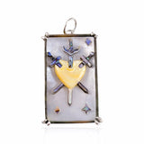 Three of Swords Tarot Charm Charm Maura Green Sterling Silver