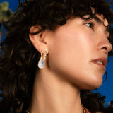 Pave Diamond Cap Drops Drop Earrings Goshwara