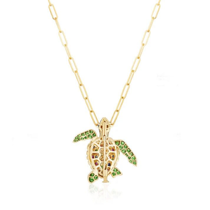 Turtle Pendant - Brooch Pendant Necklace Goshwara