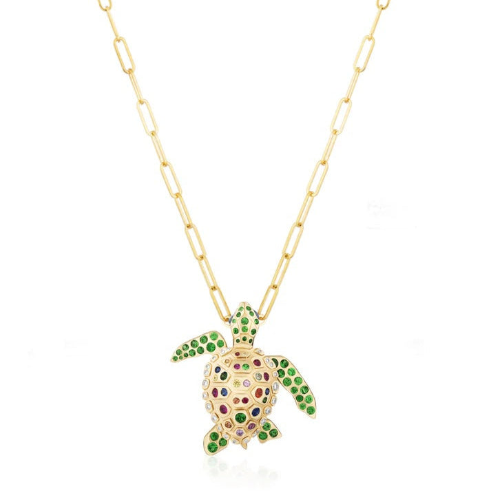 Turtle Pendant - Brooch Pendant Necklace Goshwara