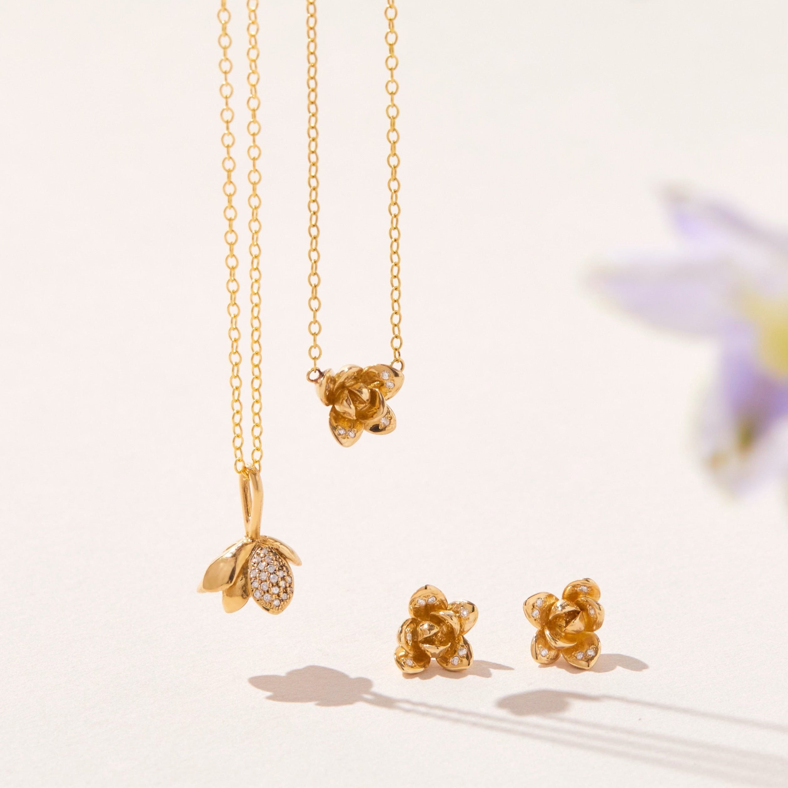 Succulent Charm with Diamonds Charm Elisabeth Bell Jewelry