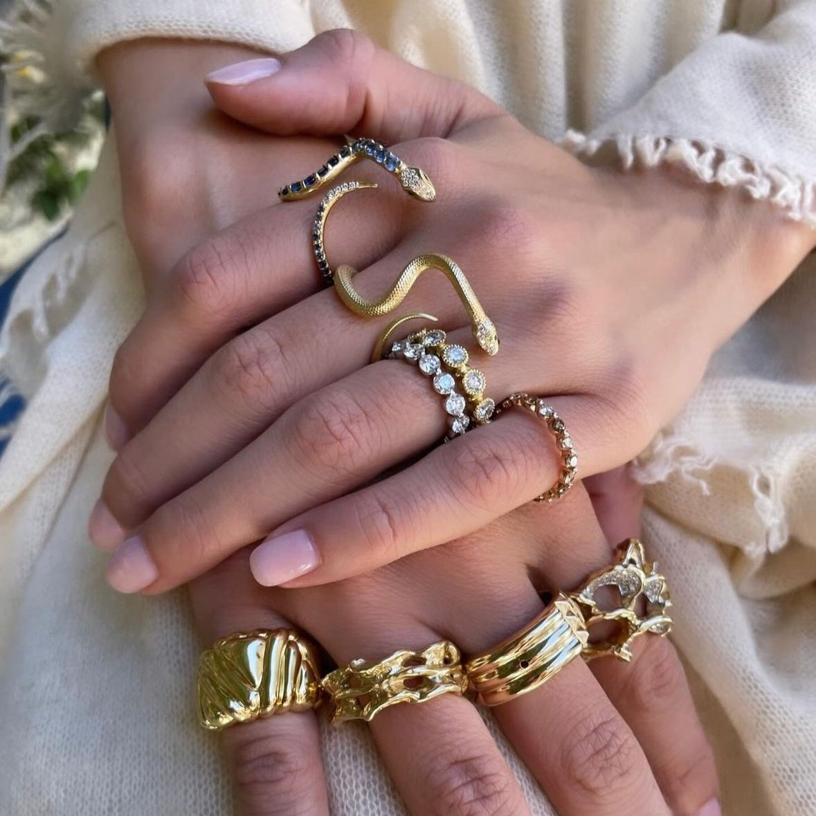 Triple Wave Ring Cocktail Ring Yakira Rona
