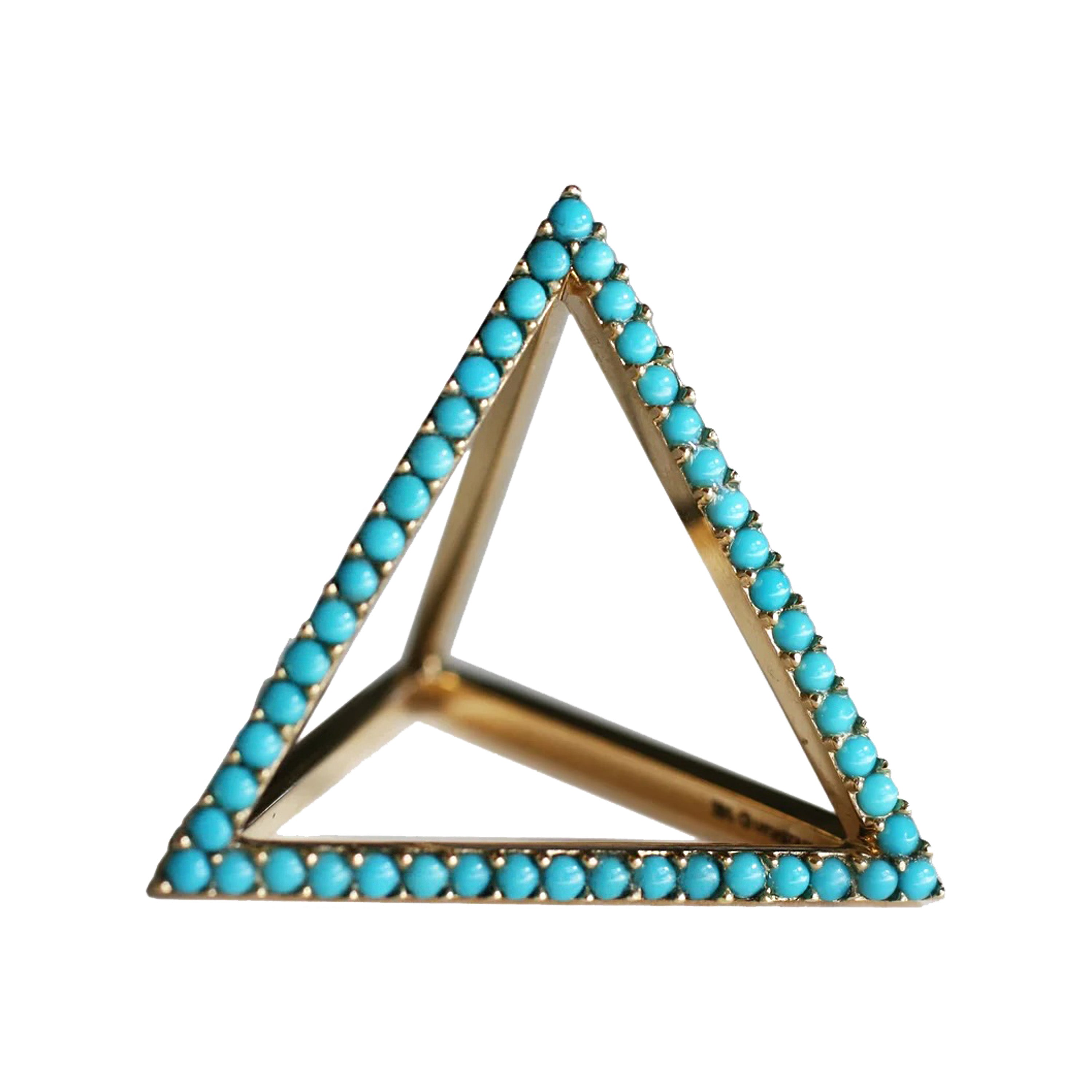 Turquoise Pyramid Ring Ring Perez Bitan