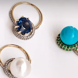 Sleeping Beauty Turquoise and Diamond Classic Twist Ring Ring Carolyn Rodney