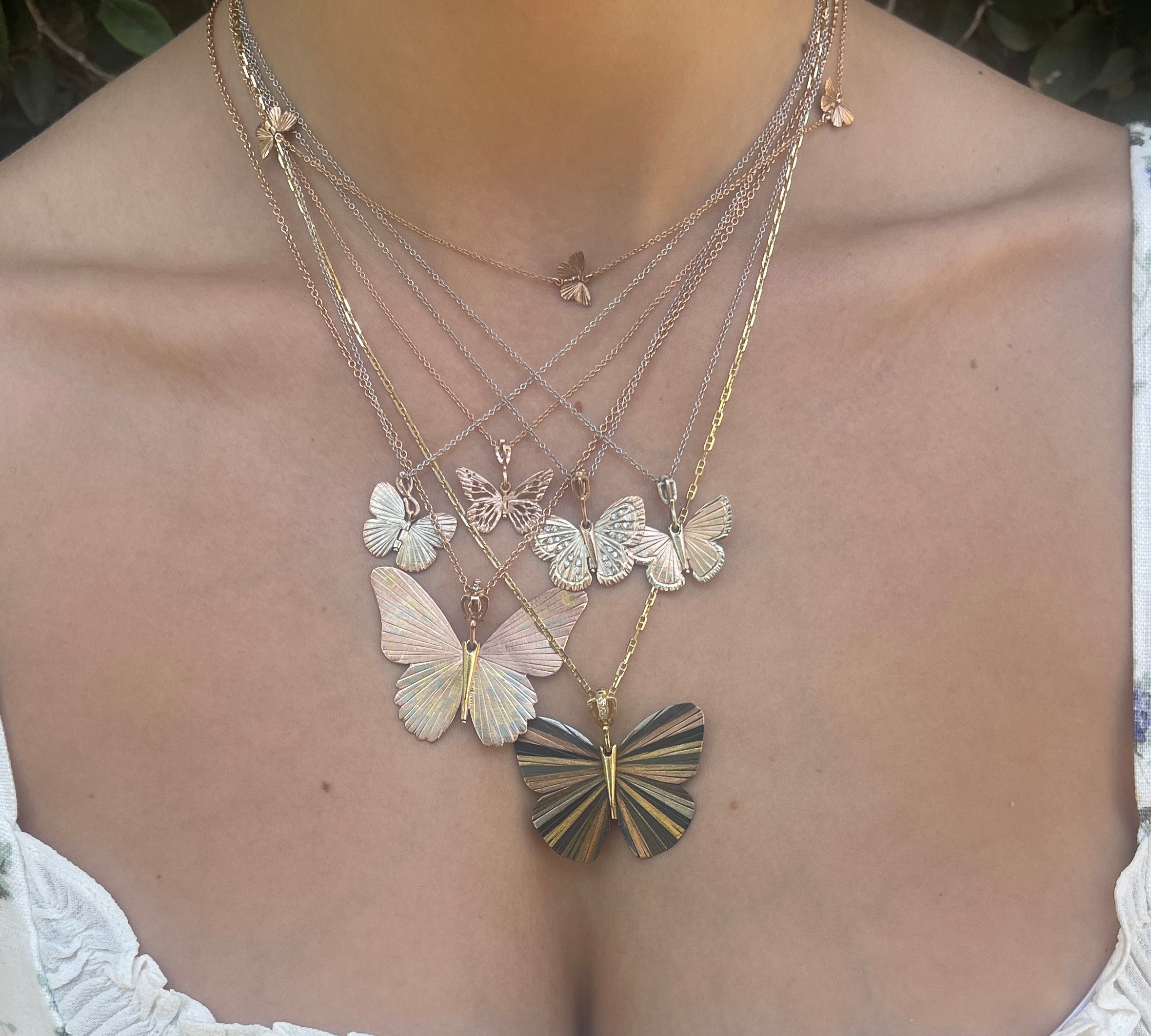 Pink Troides Helena Birdwing Necklace Pendant James Banks Design   