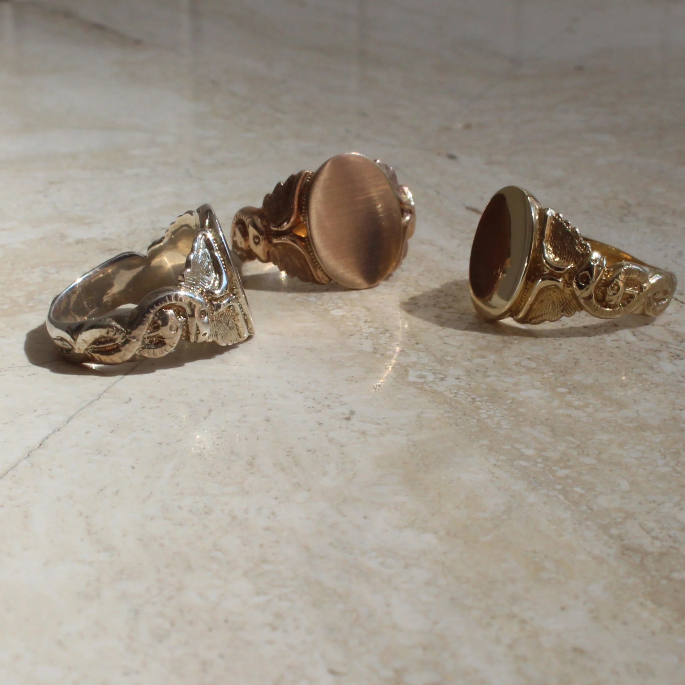Caduceus Ring Signet Ring Roseark Deux
