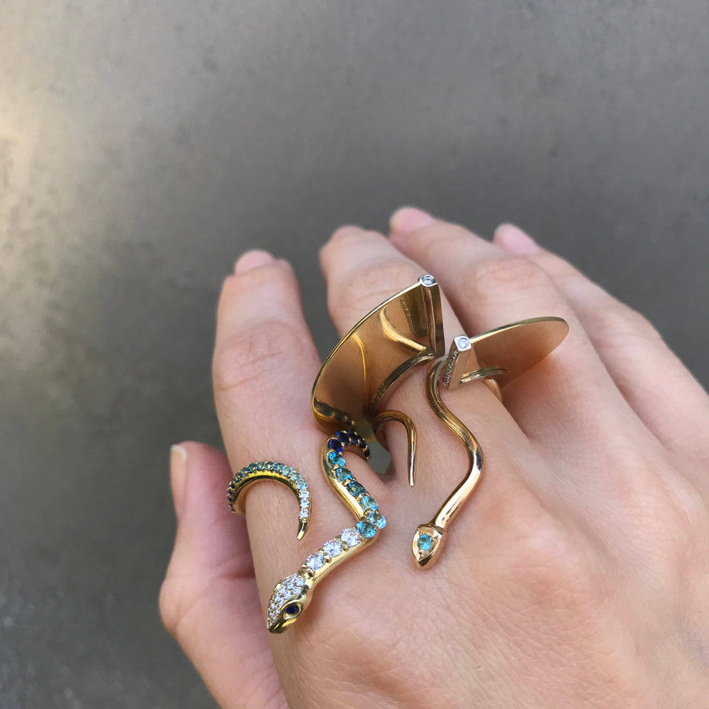 Rainbow Split-Circle Ring Statement Ring Perez Bitan