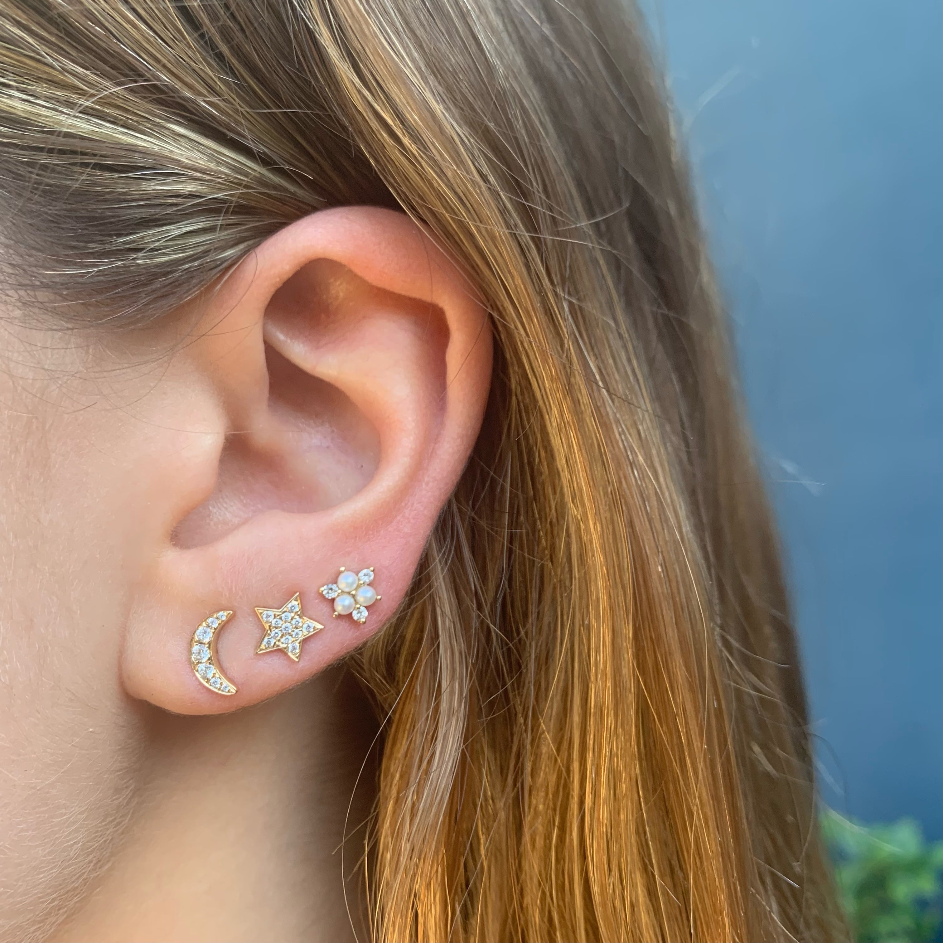 Pearl Diamond Stud Stud Earrings Roseark Deux