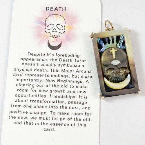Mother of Pearl Death and Rebirth Tarot Card Charm Charm Maura Green