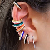 Malachite Bombay Ear Cuff with Diamonds Ear Cuff Earring Latelier Nawbar