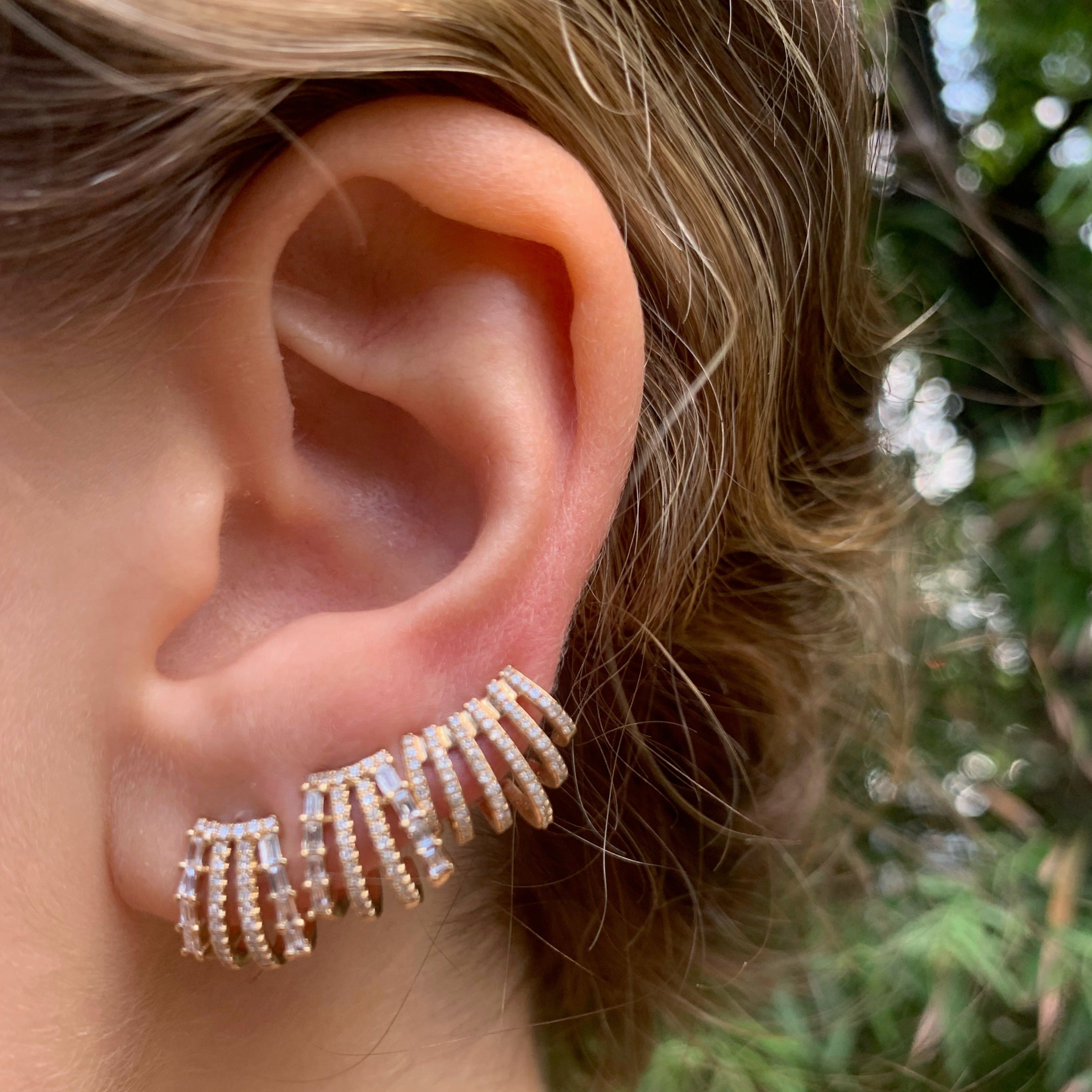 Linear Blend Ear-Cuff Stud Ear Cuff Earring Roseark Deux
