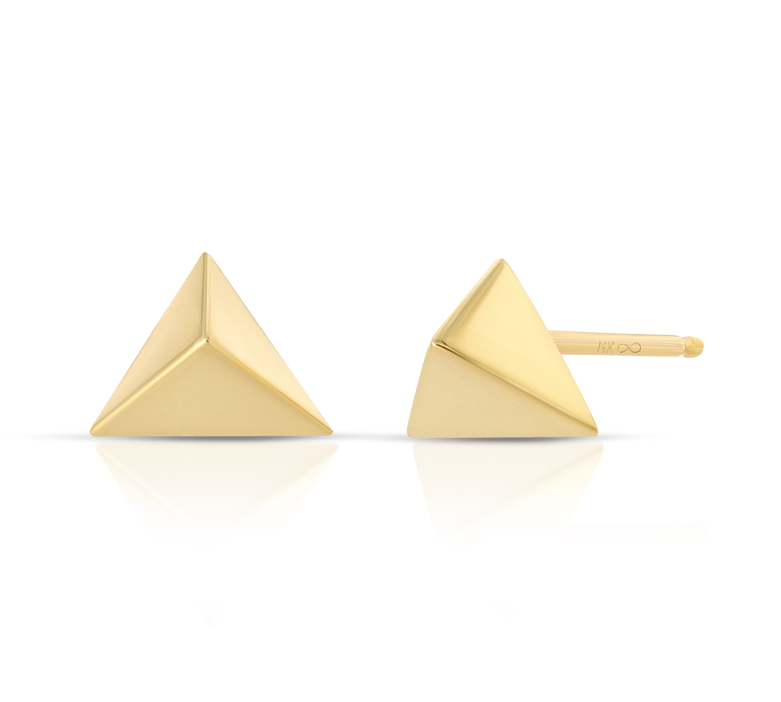 Trilogy Studs Stud Earrings MAE + LANG 14k Gold Pair Yellow Gold