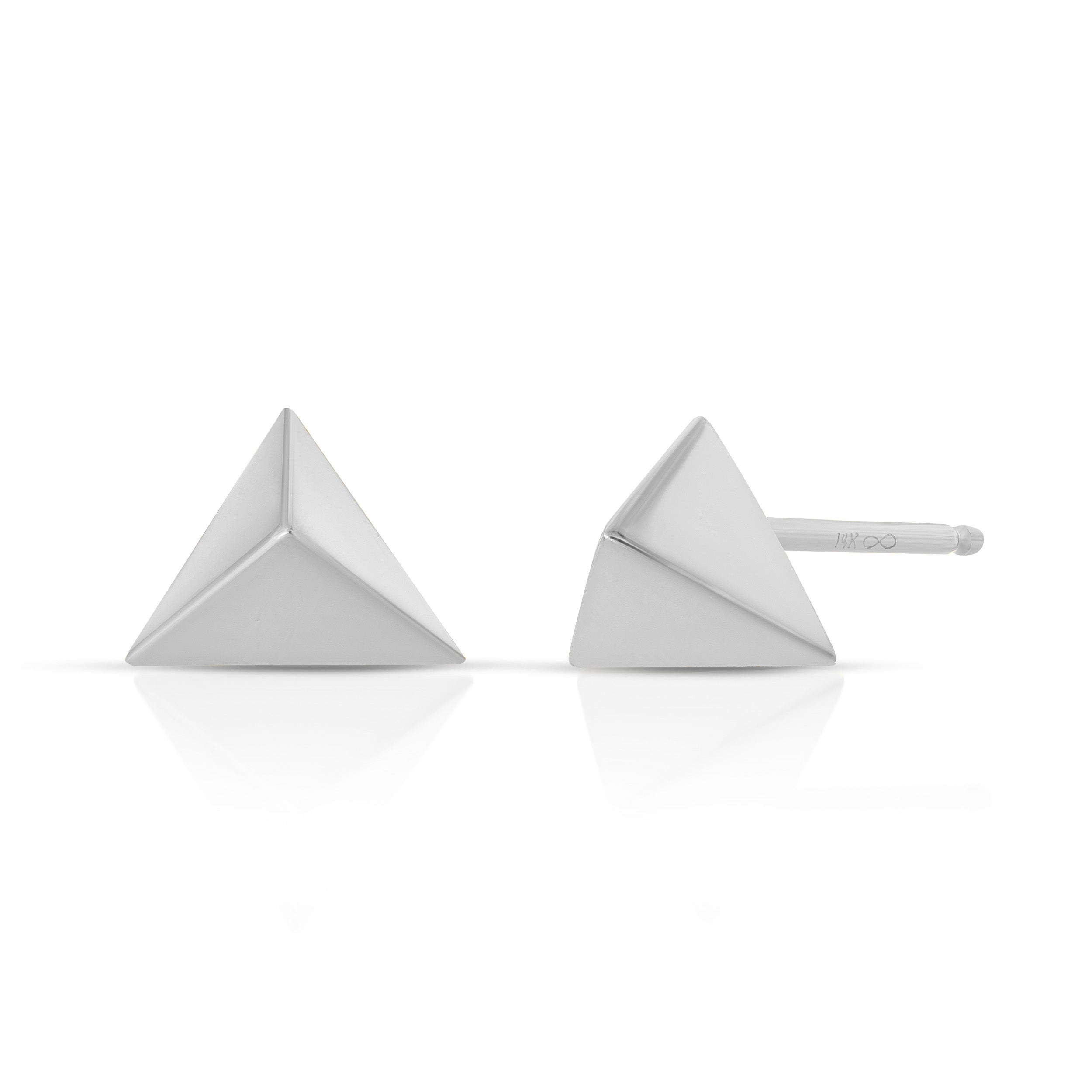 Trilogy Studs Stud Earrings MAE + LANG 14k Gold Pair White Gold