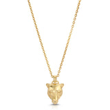 Lioness Charm Necklace Pendant Necklace MAE + LANG 16 inch Rolo Chain Yellow Gold