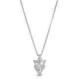 Lioness Charm Necklace Pendant Necklace MAE + LANG 16 inch Rolo Chain White Gold