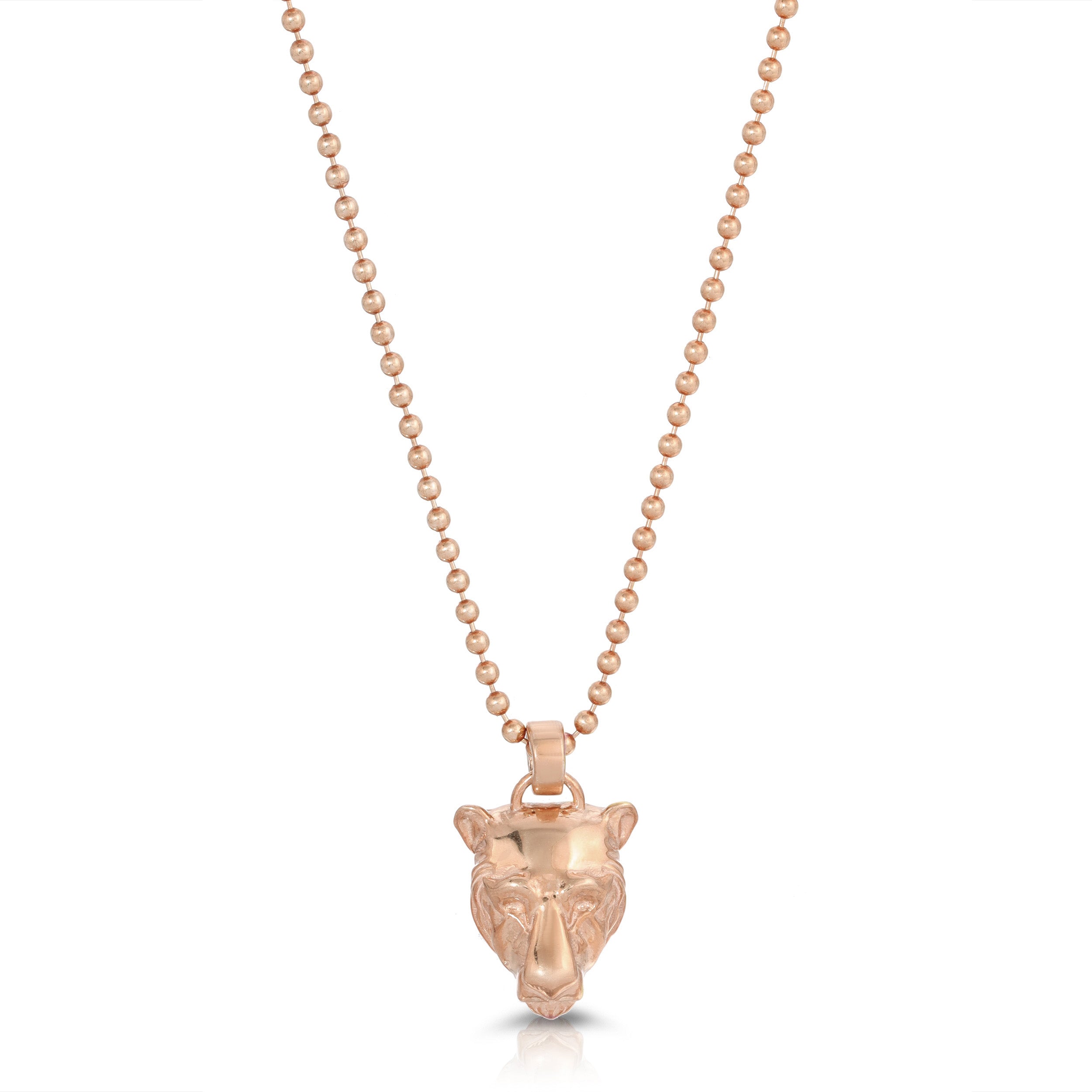 Lioness Charm Necklace Pendant Necklace MAE + LANG 16 inch Ball Chain Rose gold