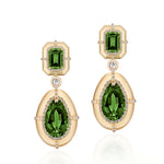 Pear Shape Green Tourmaline Earrings Statement Earrings Goshwara   