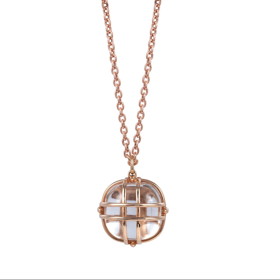 Square Tumbled Cage Pendant Necklace Pendant Necklace Goshwara