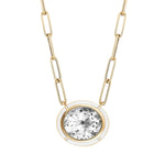 Oval Pendant Necklace with Inlay Pendant Necklace Goshwara