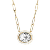 Oval Pendant Necklace with Inlay Pendant Necklace Goshwara