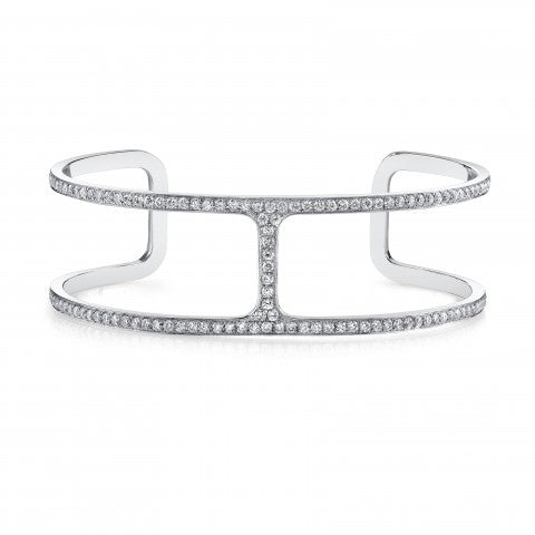 Diamond T-Cuff, Small Cuff Bracelet Karma El-Khalil White Gold