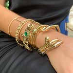 Emerald Snake Cuff Cuff Bracelet Elisabeth Bell Jewelry