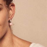 Pave Mini Hoop with Pink Opal, Medium Hoop Earrings Akaila Reid