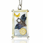 Hawk Moth Tarot Card Charm Charm Maura Green Sterling Silver