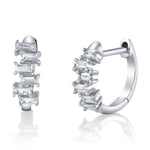 Baguette Brick Huggie Huggie Earrings Roseark Deux Diamond w/ WG Pair