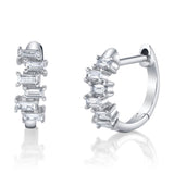Baguette Brick Huggie Huggie Earrings Roseark Deux Diamond w/ WG Pair