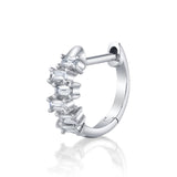 Baguette Brick Huggie Huggie Earrings Roseark Deux Diamond w/ WG Single