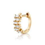 Baguette Brick Huggie Huggie Earrings Roseark Deux Diamond w/ YG Single