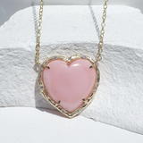 Pink Opal Heart Necklace Necklace Elisabeth Bell Jewelry   