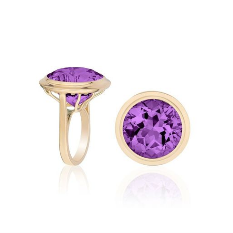 Amethyst Manhattan Faceted Ring Ring Goshwara