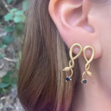 Sapphire Hanging Snake Earrings Statement Earrings Perez Bitan