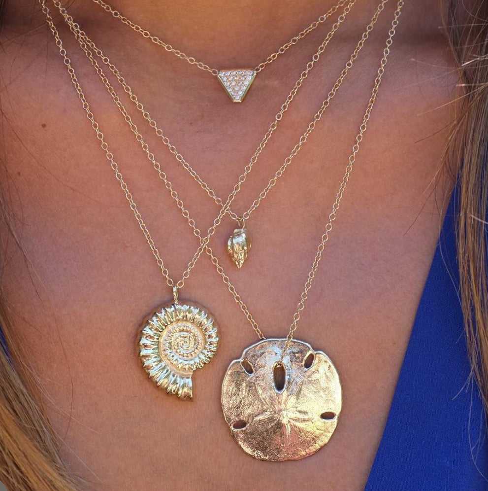 Large Sand Dollar Necklace Pendant Necklace Elisabeth Bell Jewelry