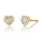 Small Diamond Heart Stud Stud Earrings Roseark Deux Pair