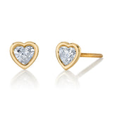 Small Diamond Heart Stud Stud Earrings Roseark Deux Pair